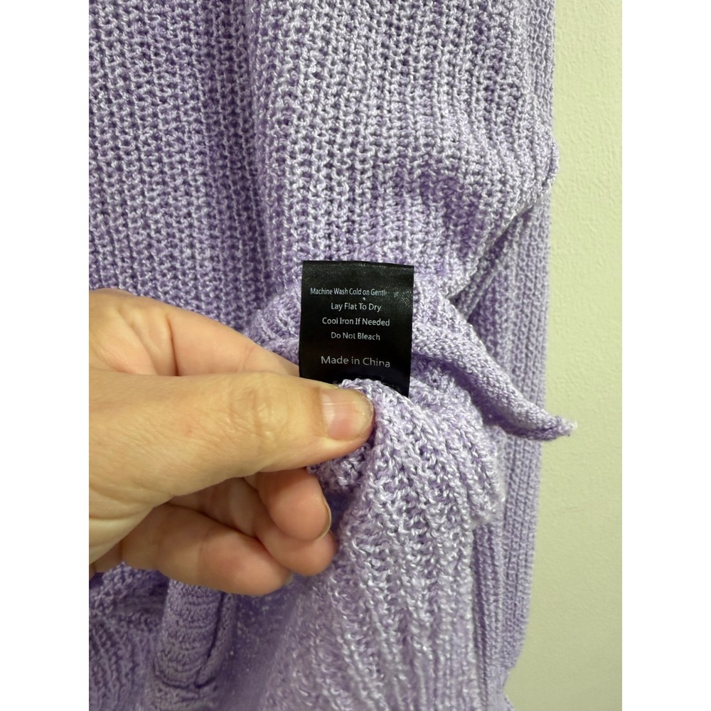 POL Purple V-Neck Knit Sweater Oversized Long Sleeve Womens Small - Picture 5 of 7